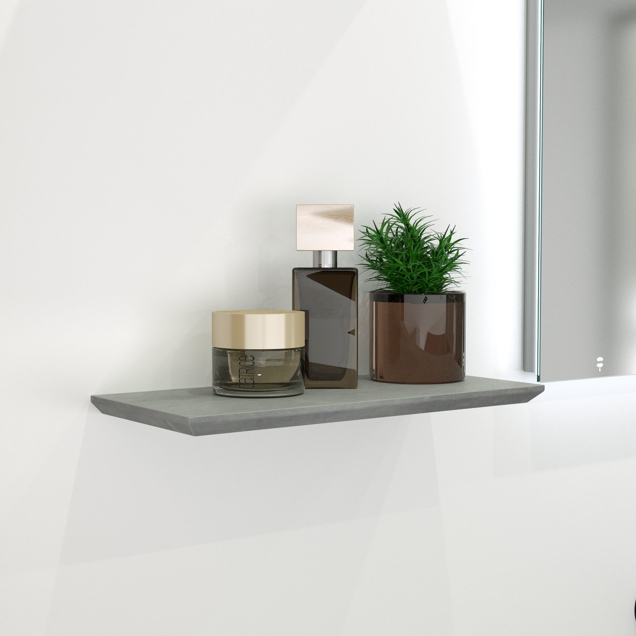 Storke Edge Wandregal, Beton dunkelgrau, 40 x 16 cm