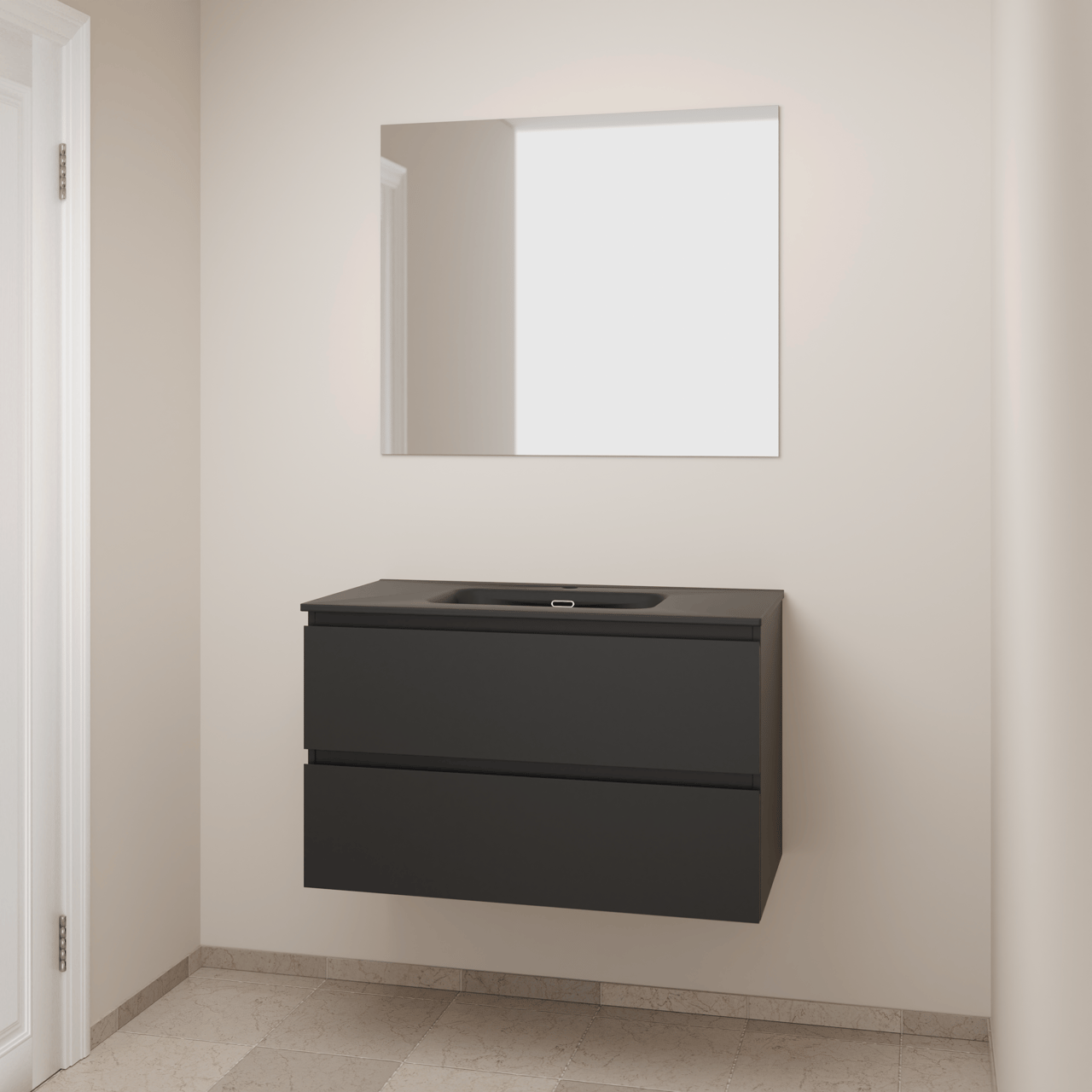 Linie Lado Badmöbel Set mit Baro Waschtisch und Badspiegel