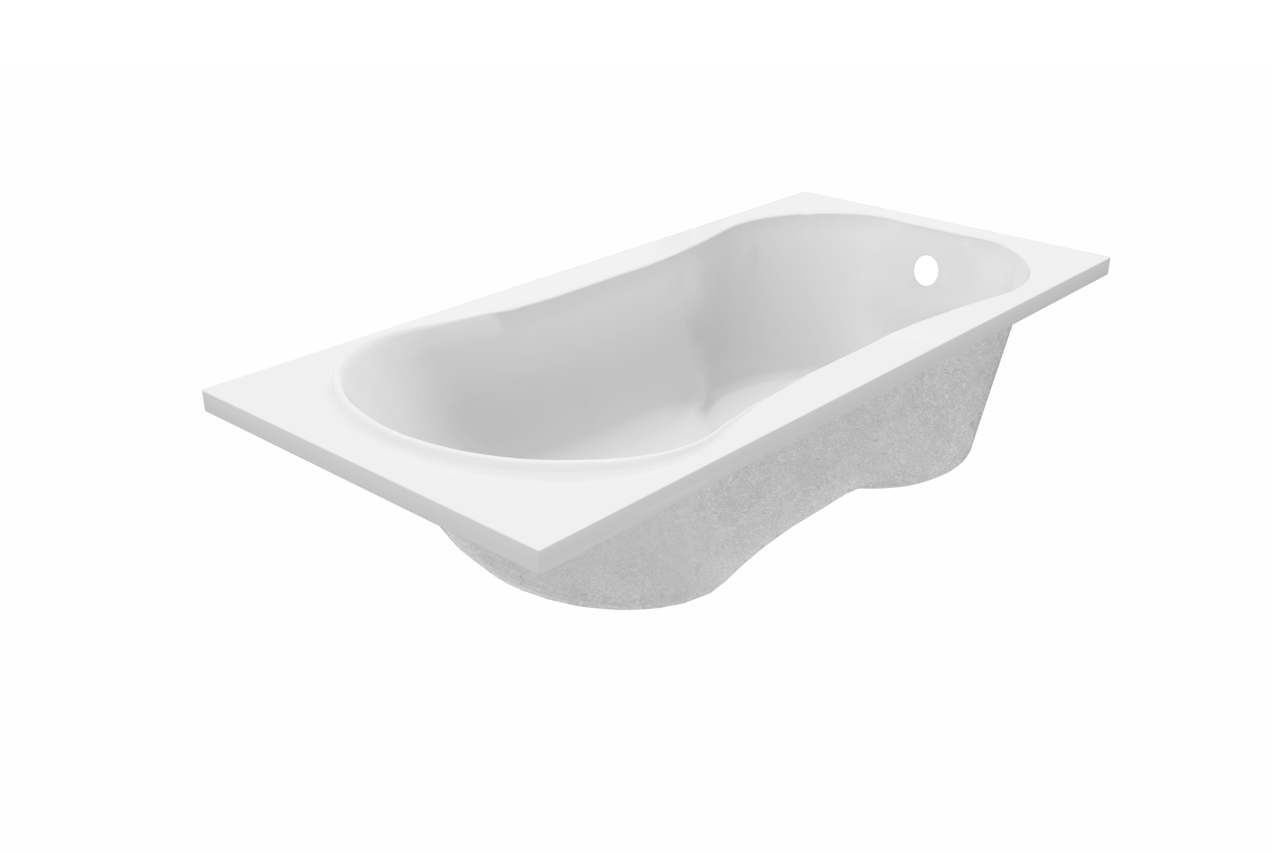Luca Varess Trasime eenpersoons inbouwbad 170 x 80 cm acryl mat wit