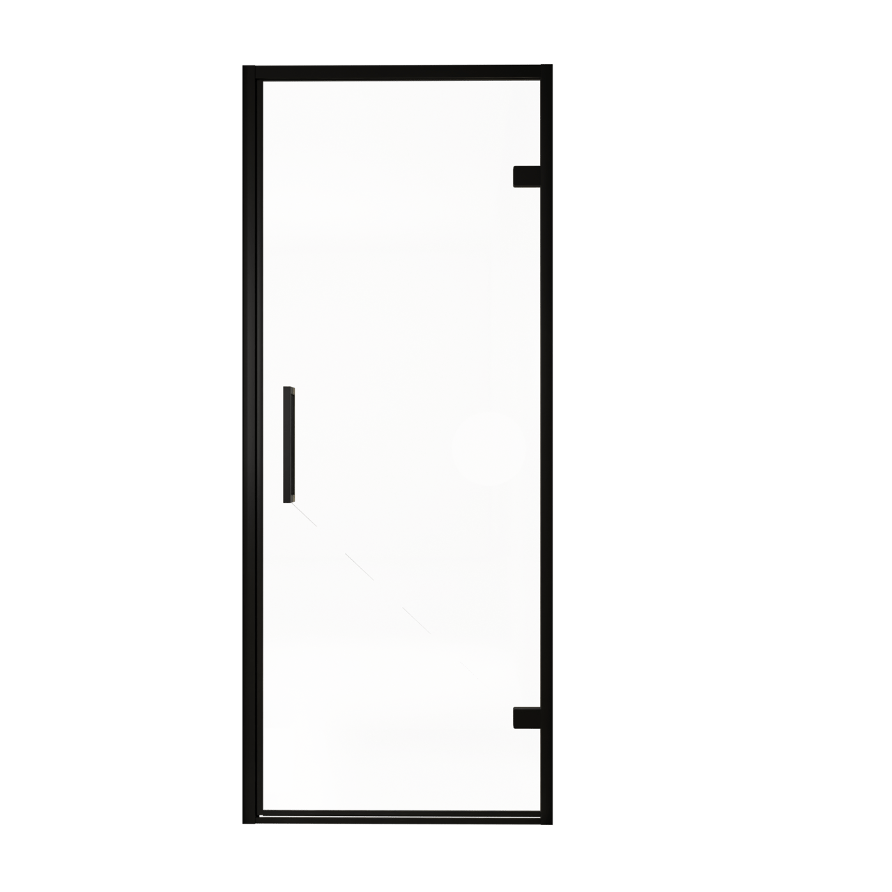 Balmani Senses Design douche draaideur rechts 90 cm x 210 cm Helder glas, Zwarte profielen