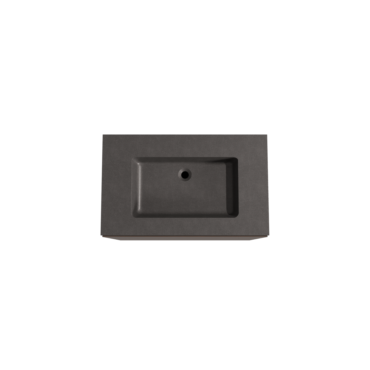 Storke Edge freistehendes Möbelstück Set: 85 x 52 cm, Nussbaum, mit Scuro Einzelwaschtisch, Quarz Schwarz matt