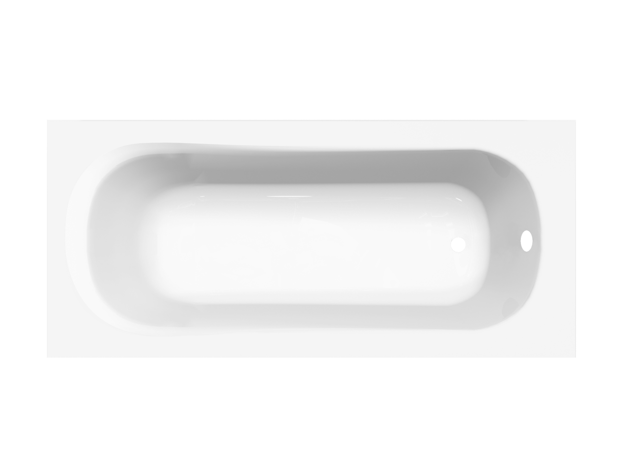 Linie Tessa eenpersoons inbouwbad 180 x 80 cm acryl Hoogglans Wit