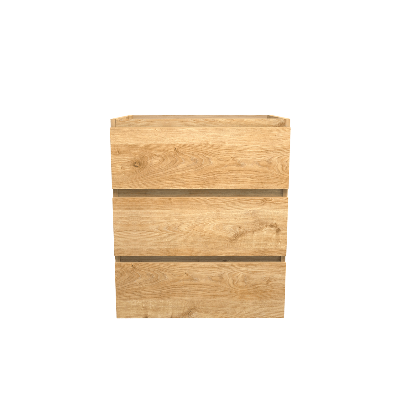 Balmani Lucida stehender Waschbeckenunterschrank: 67,5 x 55 cm, Eiche rustikal, 3 Schubladen