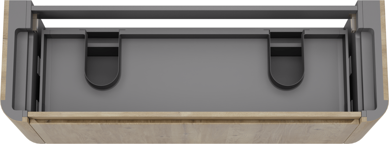 Storke Soft  hängendes möbelstück Waschtischunterschränke 140 x 46 cm Eiche rau 2 Schubladen