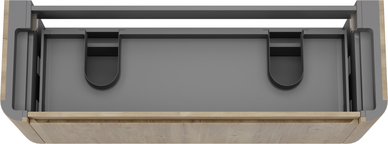 Storke Soft zwevende wastafelonderkast 140 x 46 cm Ruwe eik 2 lades