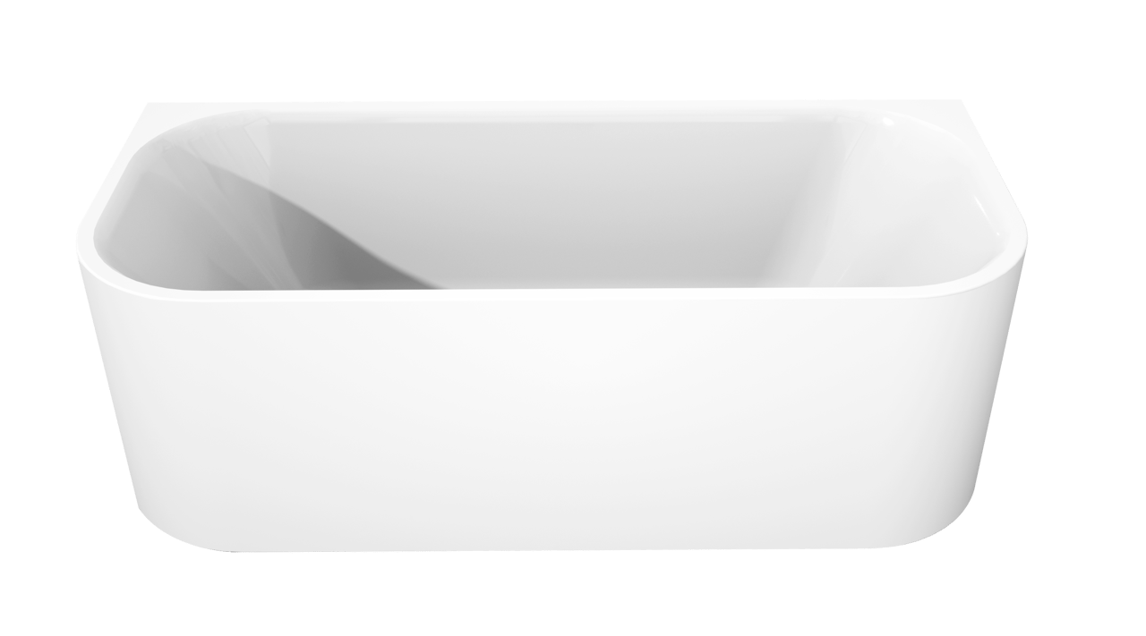 Luca Varess Mezzo baignoire semi-îlot 180 x 80 cm acrylique blanc brillant