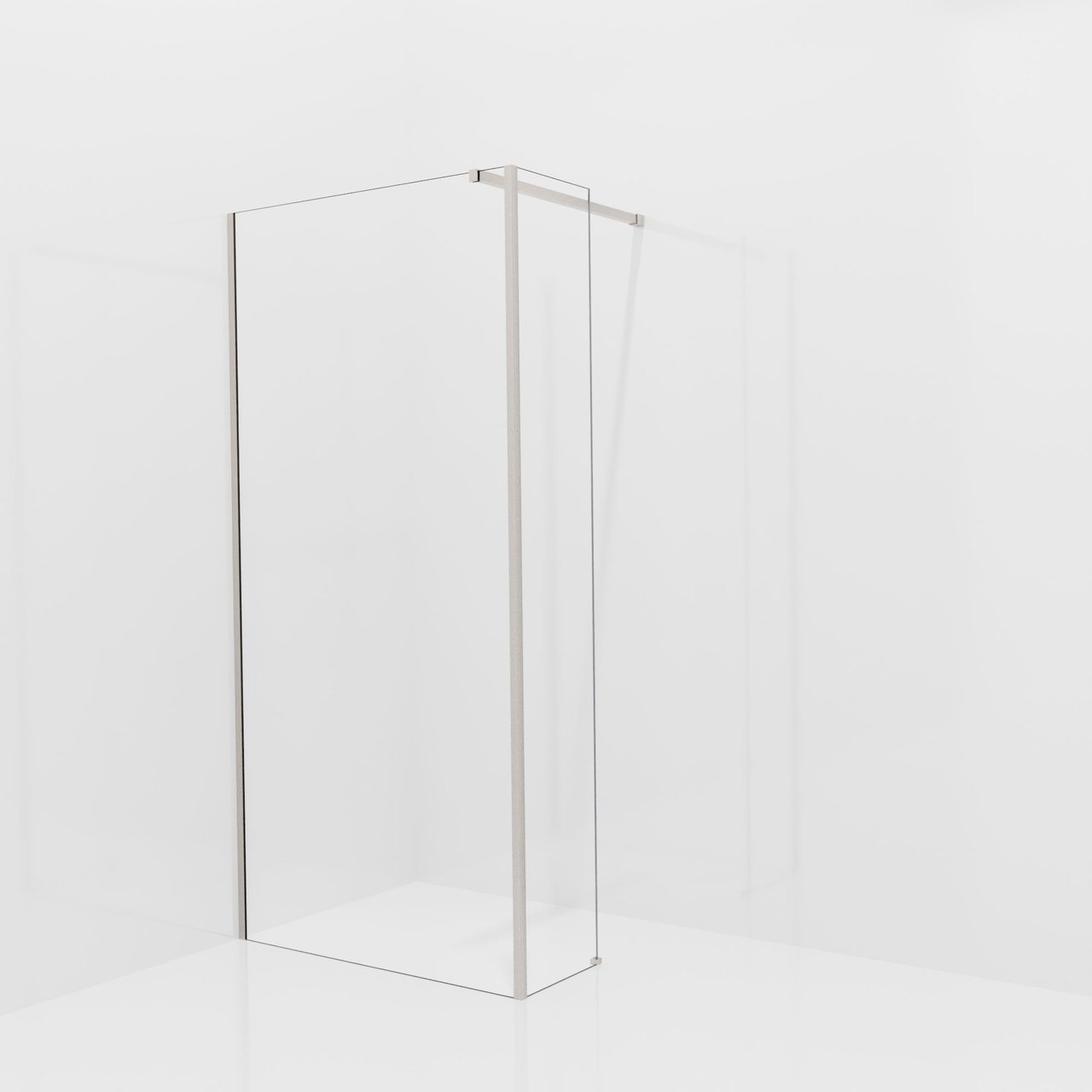 Balmani Modular Walk-In Dusche mit fester Seitenwand: 100 x 200 cm, Klarglas, Profil Brushed CoolMetal