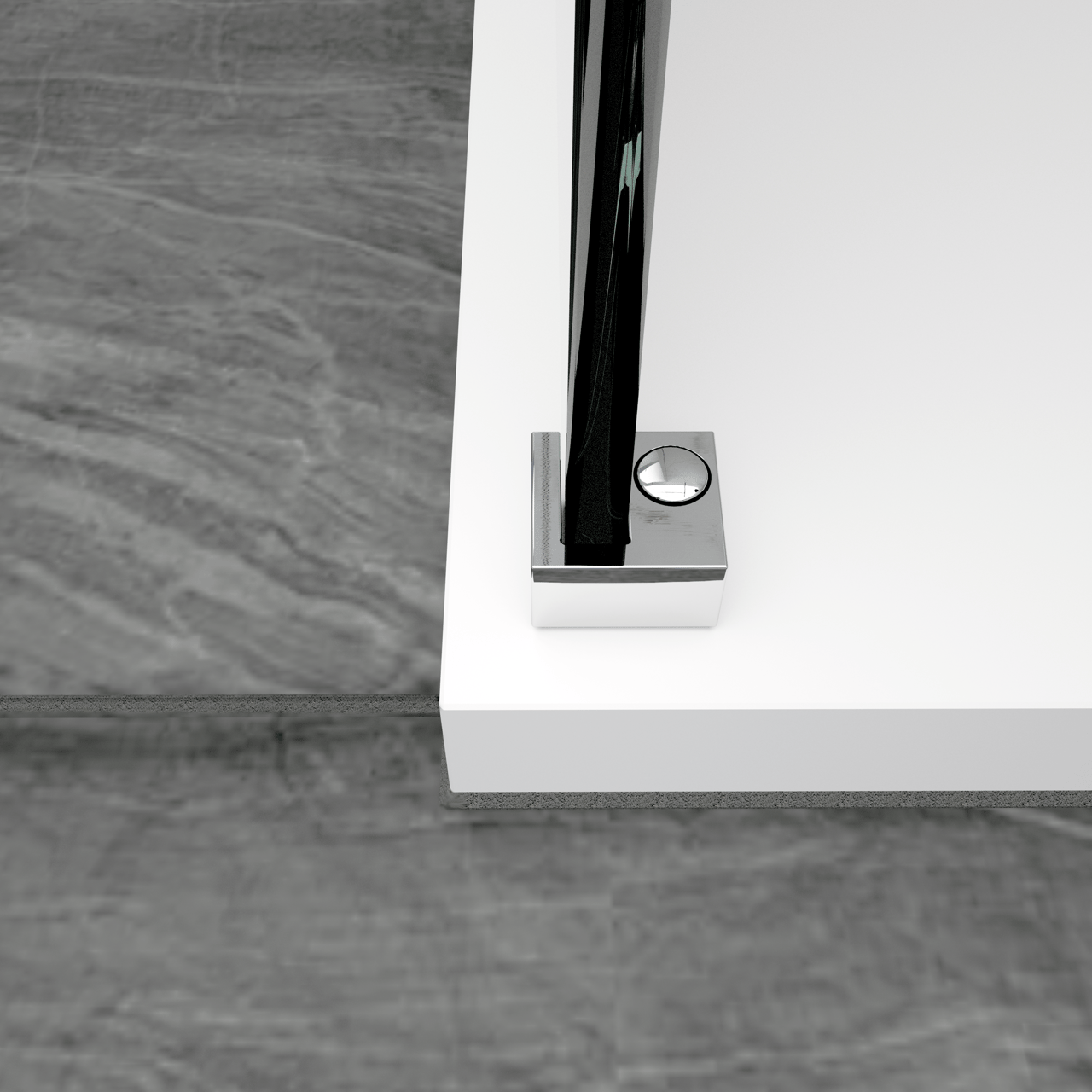 Balmani Modular Befestigungsblock, 8 mm, Glas Chrom