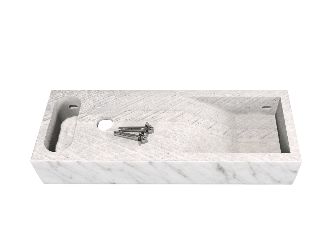 Balmani Mood Handwaschbecken: Carrara-Marmor, 55 x 20 cm