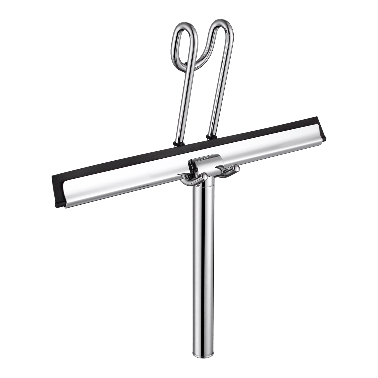 Blaufoss raclette de douche chrome avec système de suspension sur paroi de douche