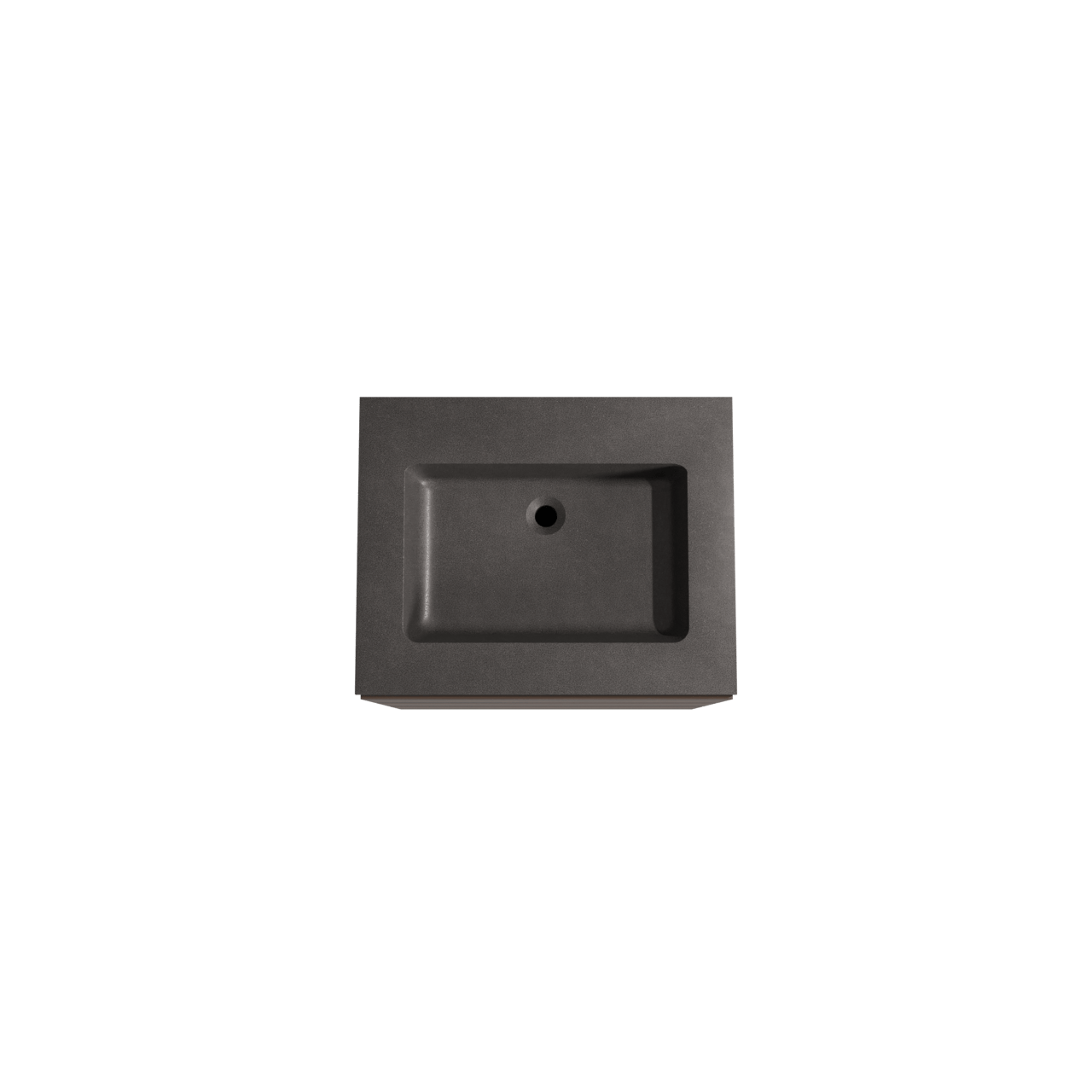 Storke Edge freistehendes Möbelstück Set: 65 x 52 cm, Nussbaum, mit Scuro Einzelwaschtisch, Quarz Schwarz matt