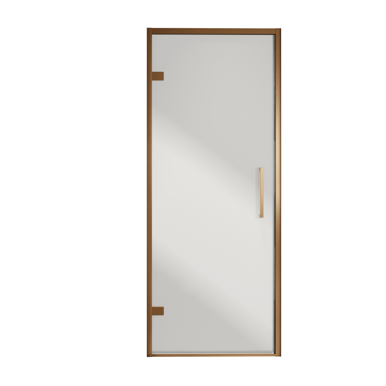 Balmani Senses Design douche draaideur links 90 cm x 210 cm Reflex spiegelglas, Brushed Rosegold profielen