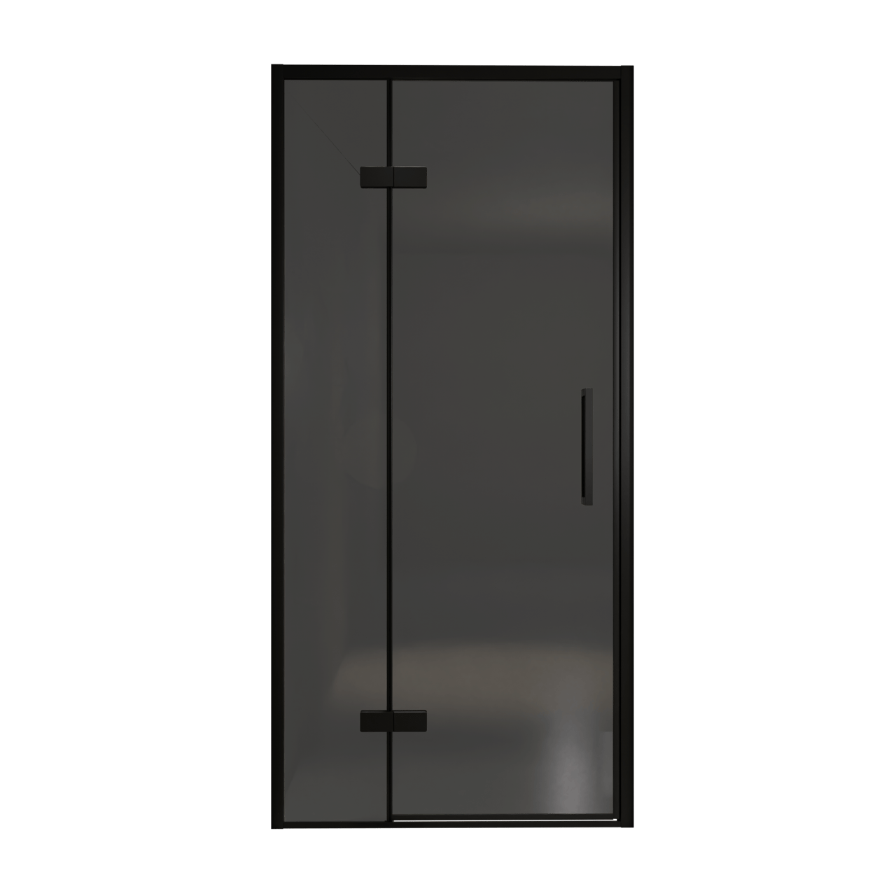 Balmani Senses Design douche draaideur links 100 cm x 210 cm Rookglas, Zwarte profielen