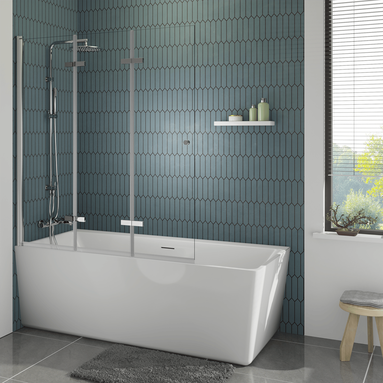 Blaufoss Olympic 250 kit de douche chrome brillant