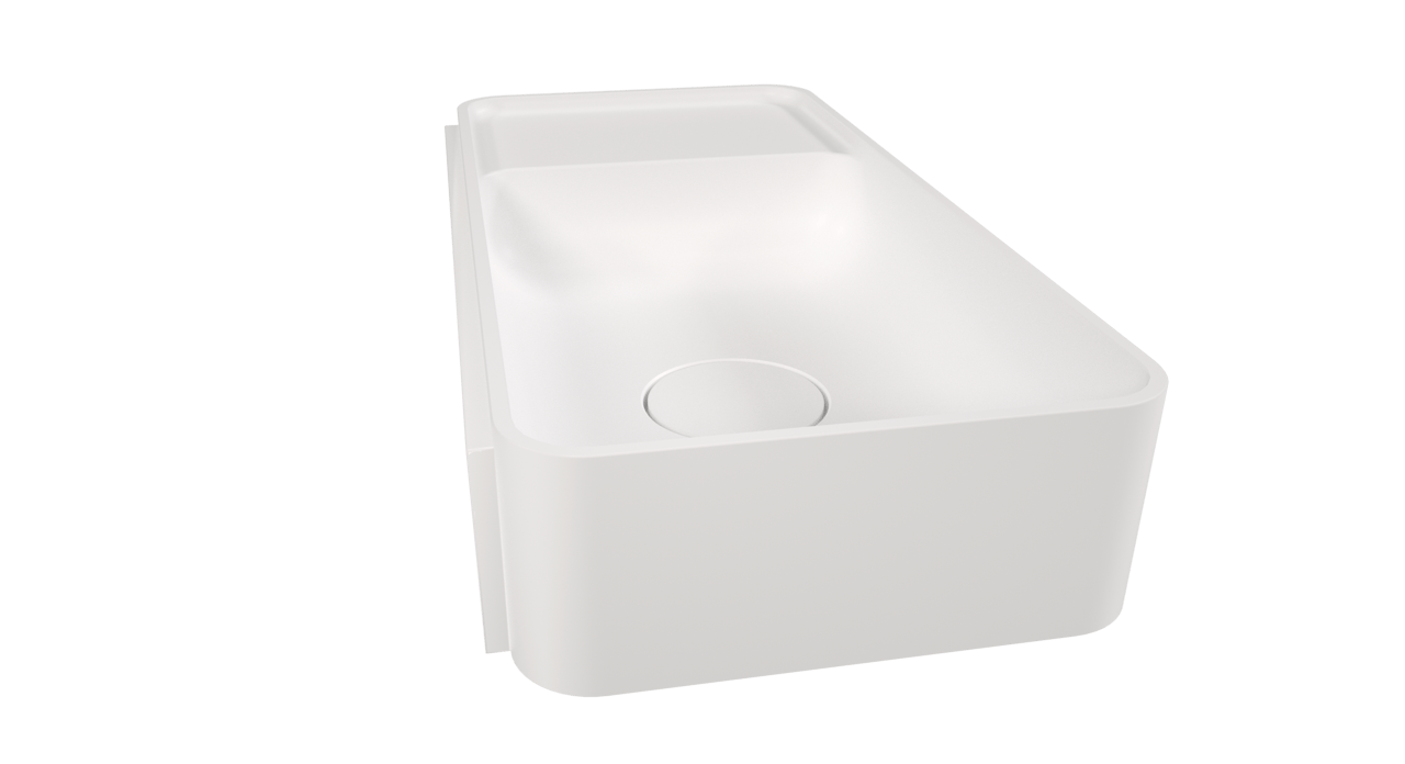 Balmani Fara handenwasser 45 x 22 cm Mat Witte Solid Surface