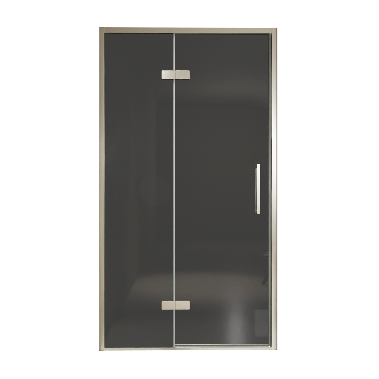 Balmani Senses Design porte pivotante à gauche 120 cm x 210 cm verre fumé, Profil Brushed CoolMetal, coating inclus