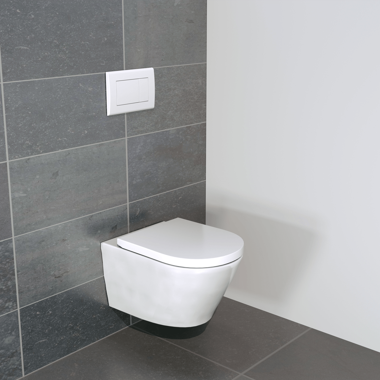 Luca Varess Calibro hangend toilet Hoogglans Wit randloos met medio wc-bril