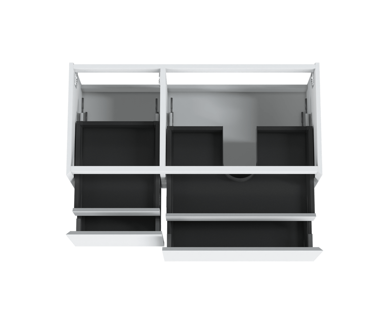 Balmani Idra meuble sous-lavabo suspendu 120 x 55 cm asymétrique droite blanc mat 4 tiroirs