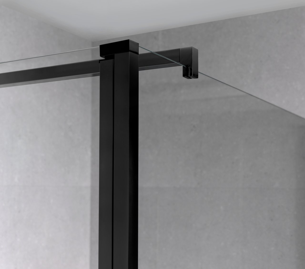Balmani Move Walk-In Dusche: Bewegliche Seitenwand, 90 x 200 cm, Rauchglas, Schwarzes Profil, matt