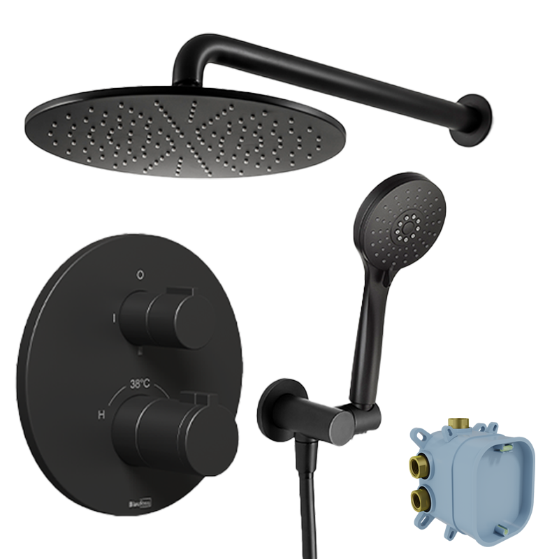 Blaufoss Round inbouw regendoucheset, inclusief inbouwelement