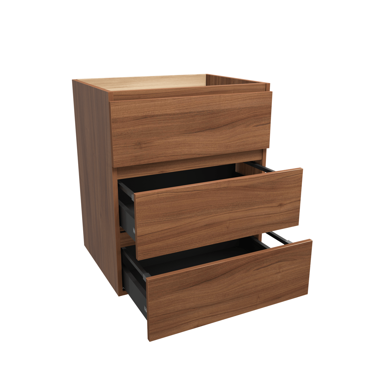 Balmani Lucida staande wastafelonderkast 67,5 x 55 cm notenhout 3 lades