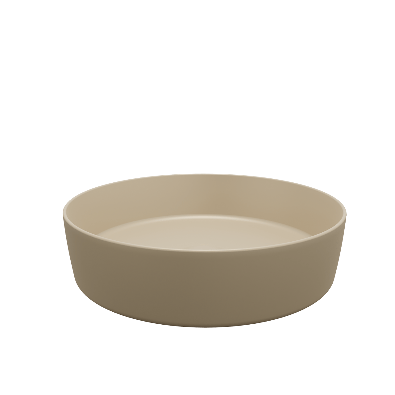 Balmani Fiyi Aufsatzwaschbecken: Matt Dune Solid Surface, rund, Ø 39 cm