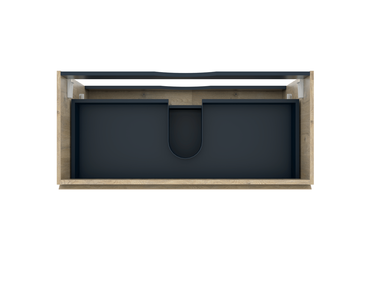 Linie Lado meuble sous-vasque suspendu 100 x 46 cm chêne naturel 2 tiroirs