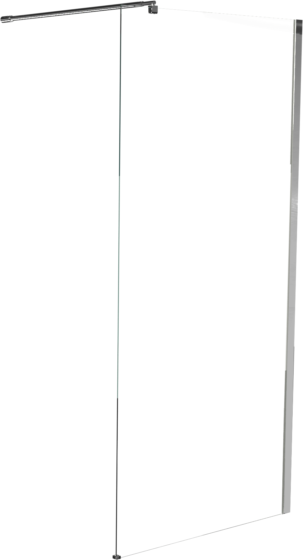 Linie Walk-In inloopdouche 140 x 200 cm helder glas glanzend chroom profiel