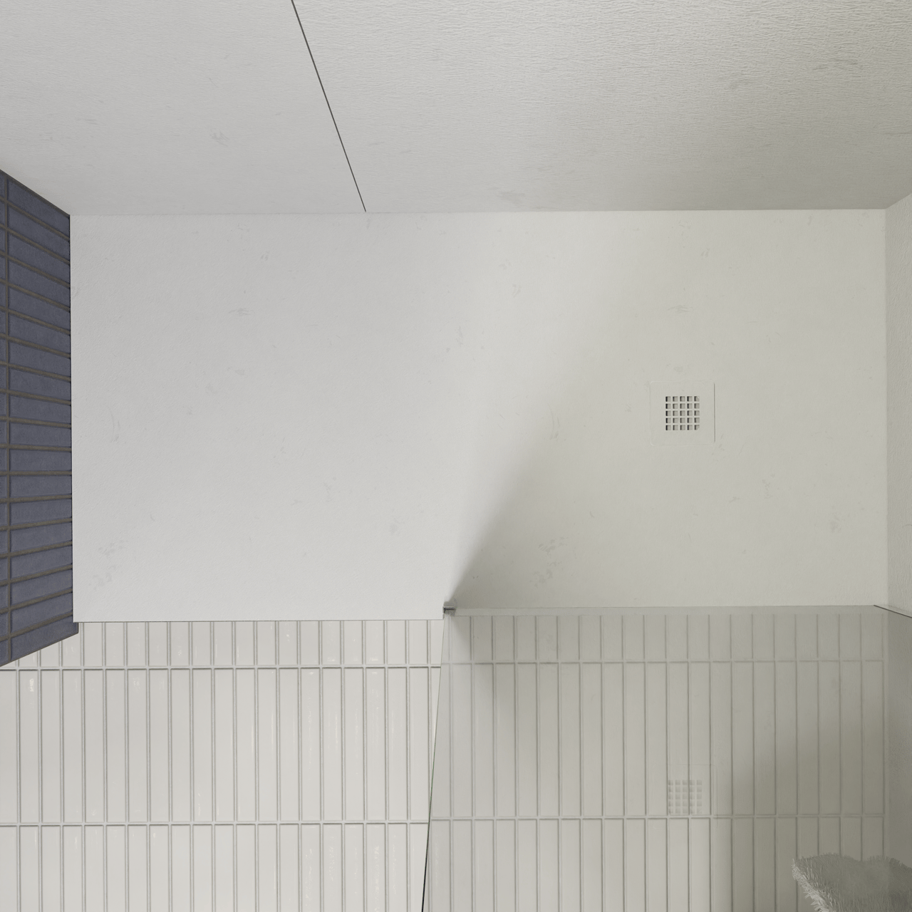 Luca Varess Classy douchebak 160 x 80 cm composietmarmer mat wit rock structuur