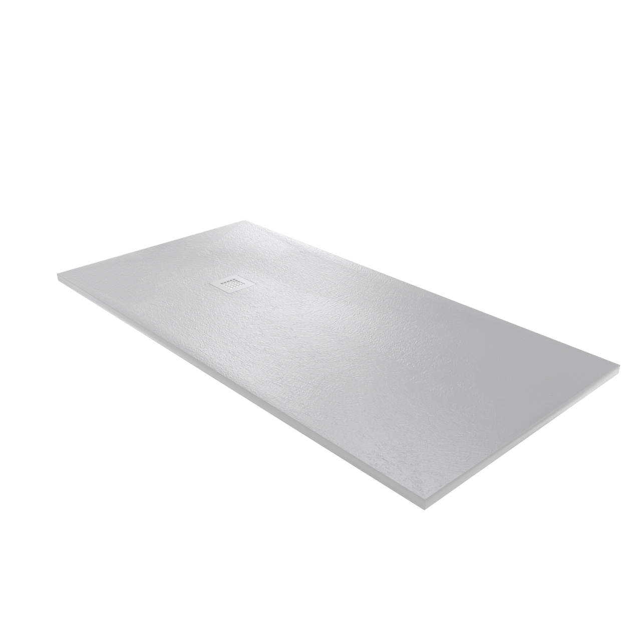 Balmani Vega douchebak 180 x 90 cm composietmarmer lichtgrijs leisteenstructuur