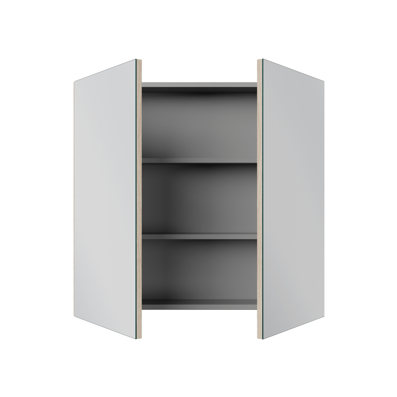 Linie Montro Spiegelschrank Bad: 80 x 75 cm, Eiche hell