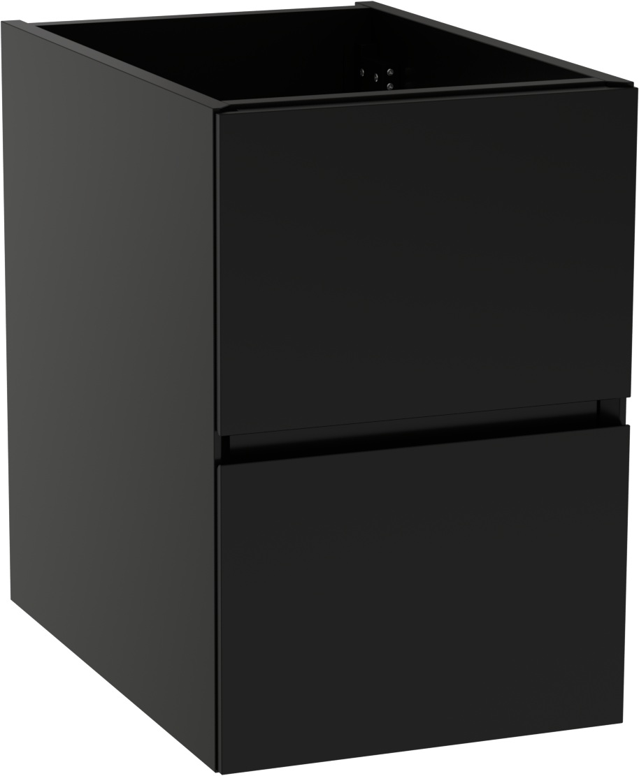Storke Edge meuble sous-vasque suspendu 35 x 52 cm Noir Mat 2 tiroirs