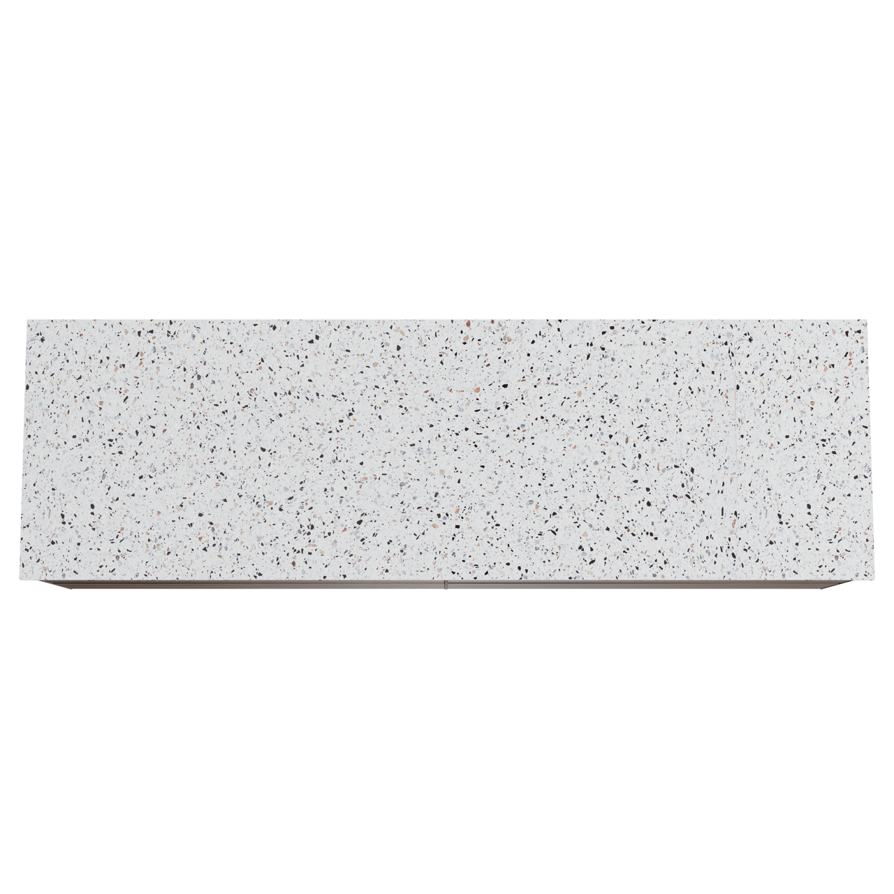 Balmani Mitra hängendes Möbelstück Set: 180 x 55 cm, Amerikanischer Nussbaum, mit Stretto Einzel- oder Doppel Waschtischplatte, Terrazzo in Weiß/Schwarz matt