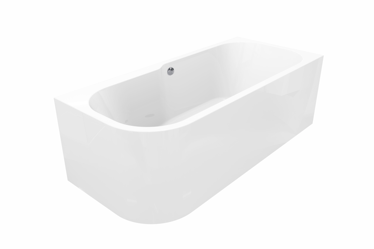 Linie Pietro 2 Personen Eckbadewanne, rechts, 180 x 80 cm, Acryl, weiß glänzend