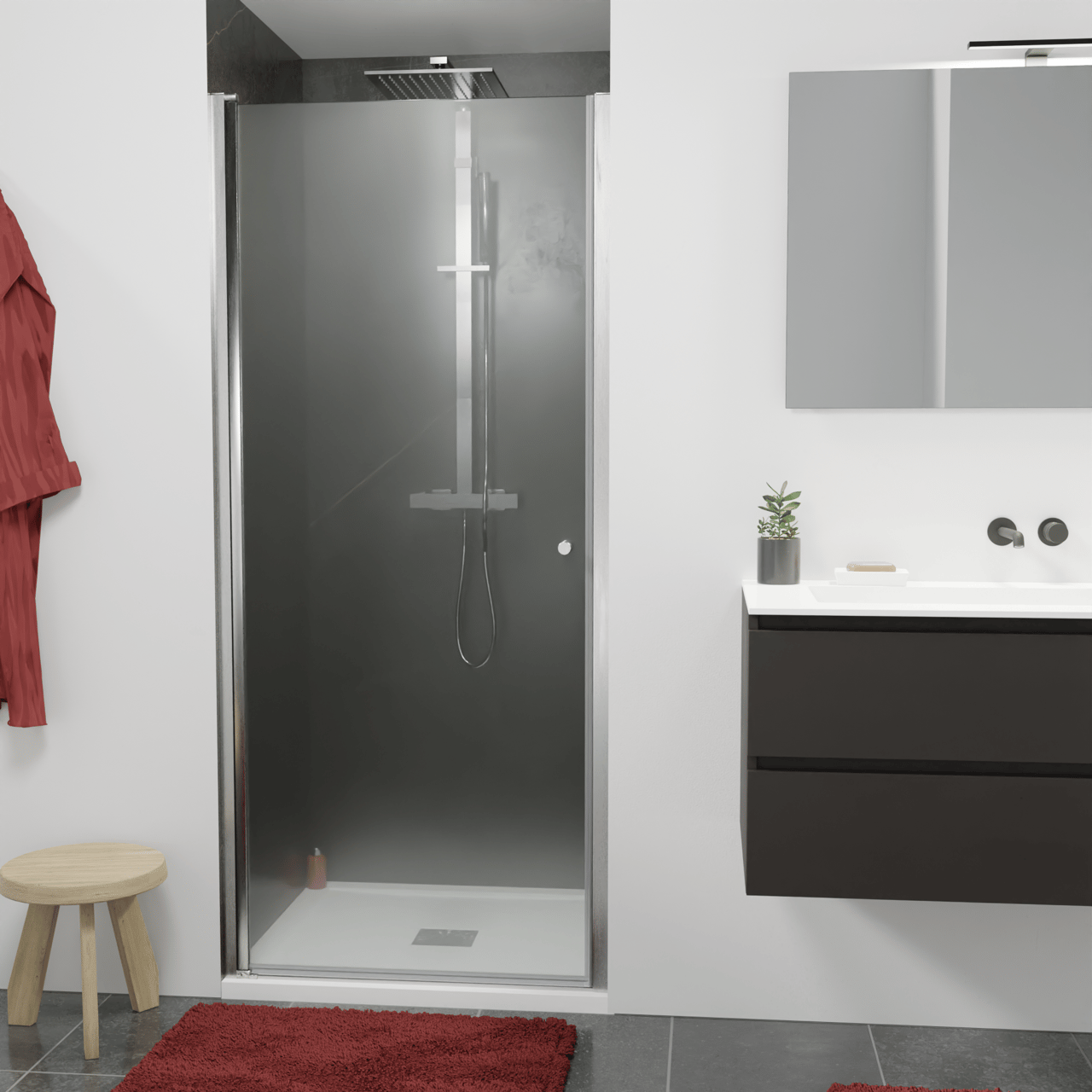 Luca Varess Kuresa douche draaideur 90 x 200 cm helder glas glanzend chroom profiel