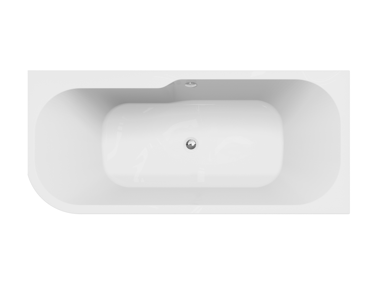 Linie Pietro 2 Personen Eckbadewanne, rechts, 180 x 80 cm, Acryl, weiß glänzend