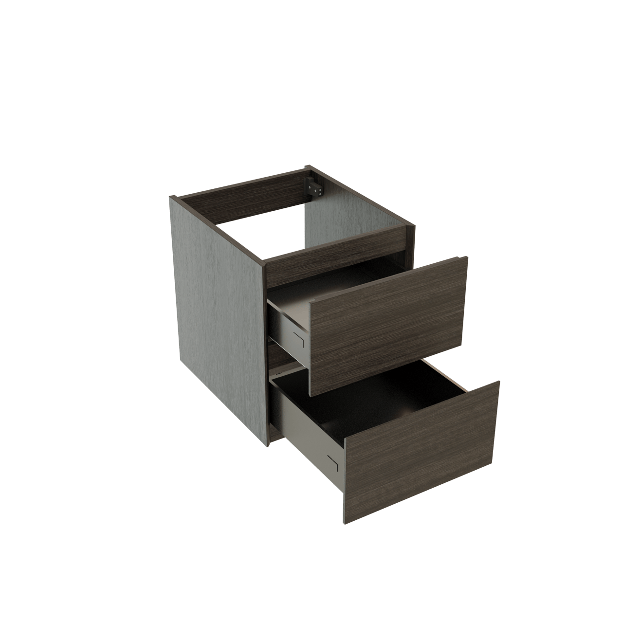 Storke Edge zwevende wastafelonderkast 45 x 52 cm donkere eik 2 lades