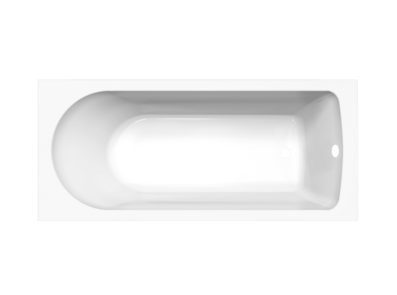 Luca Varess Snello eenpersoons inbouwbad 170 x 75 cm acryl glanzend wit