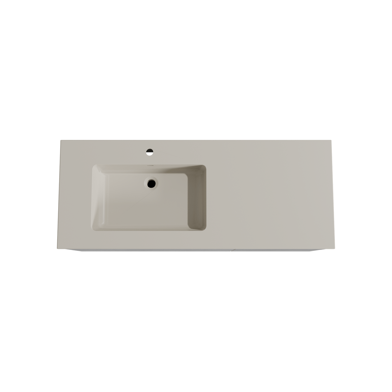 Storke Edge hängendes Möbelstück Set: 130 x 52 cm, Beton dunkelgrau, mit Diva Waschtisch links, Top Solid Seidengrau