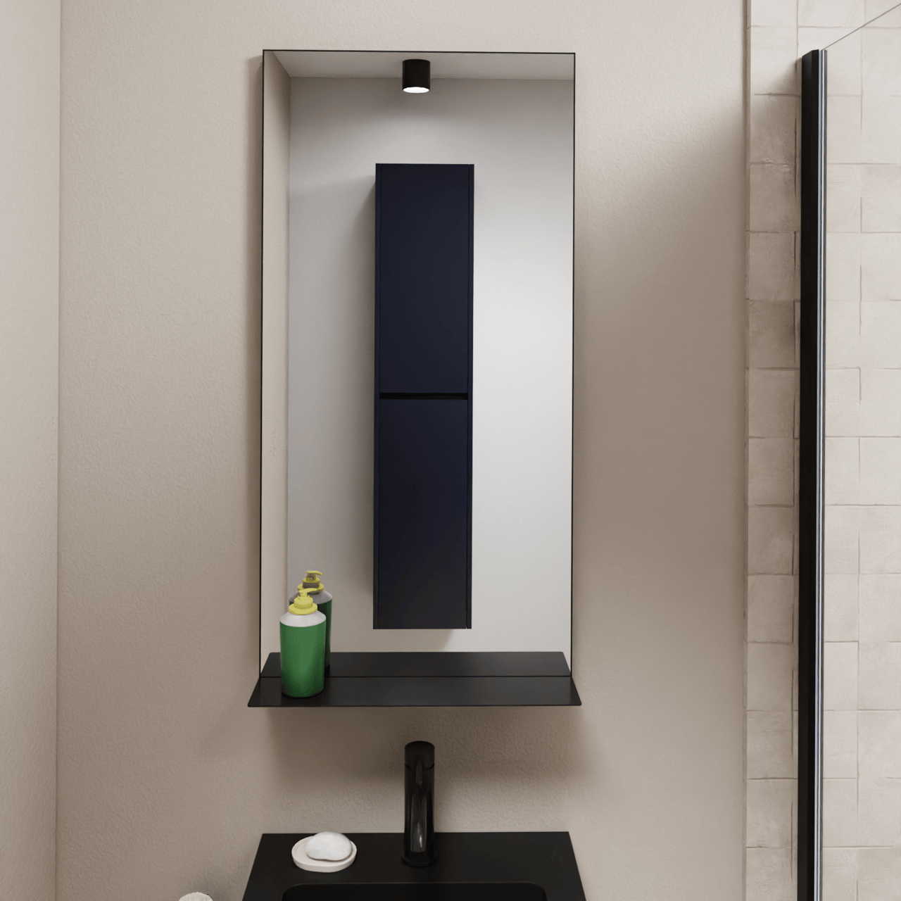 Luca Varess Nero miroir rectangulaire noir 45 x 90 cm