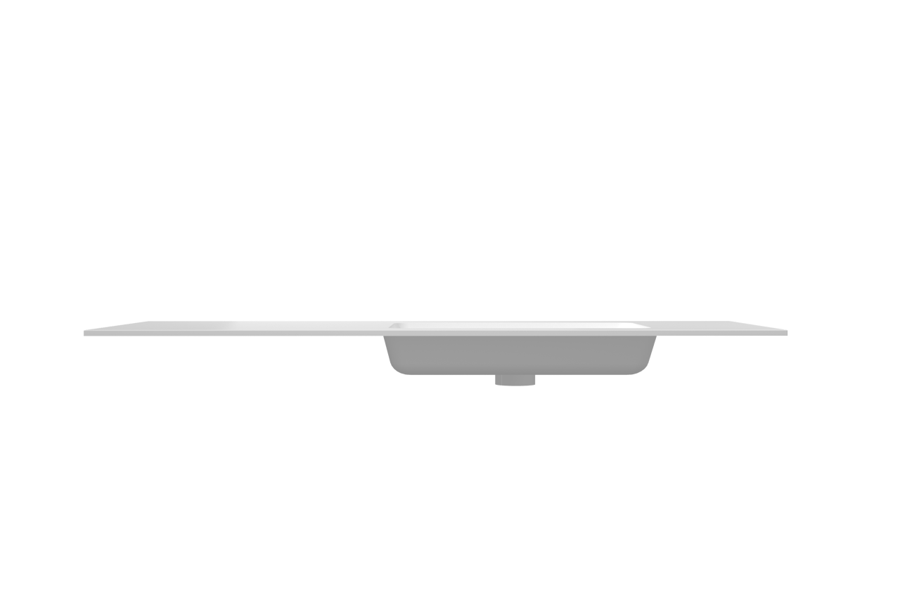 Storke Mata asymmetrisch rechtse wastafel matte solid surface 140 x 52 cm combinatie kast 35 cm