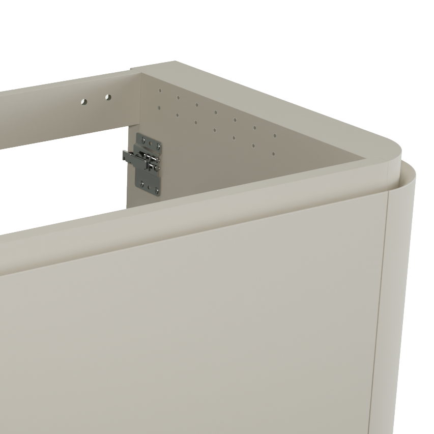 Balmani Moon hängender Waschbeckenunterschrank: 100 x 55 cm, Seidengrau, 2 Schubladen