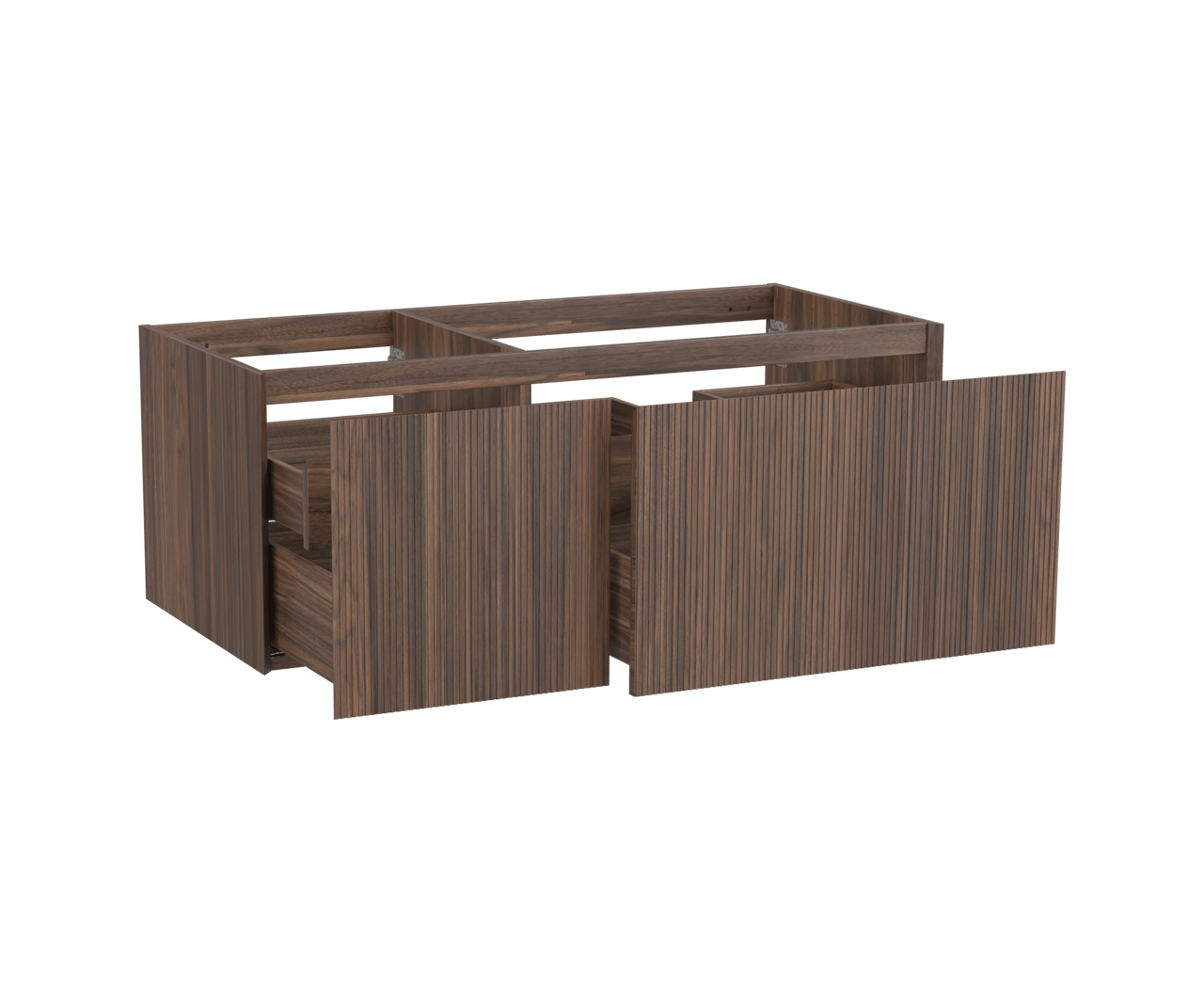 Balmani Fila meuble sous-vasque suspendu 120 x 55 cm asymétrique à droite plaqué noyer 4 tiroirs