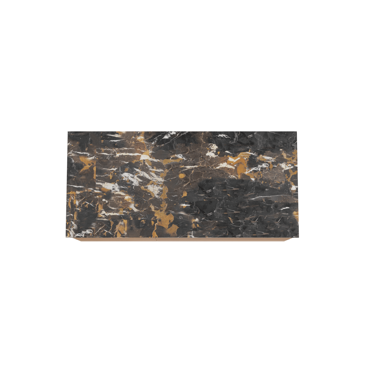 Balmani Mitra meuble salle de bains suspendu 120 x 55 cm teck avec Stretto tablette simple en marbre portoro gold