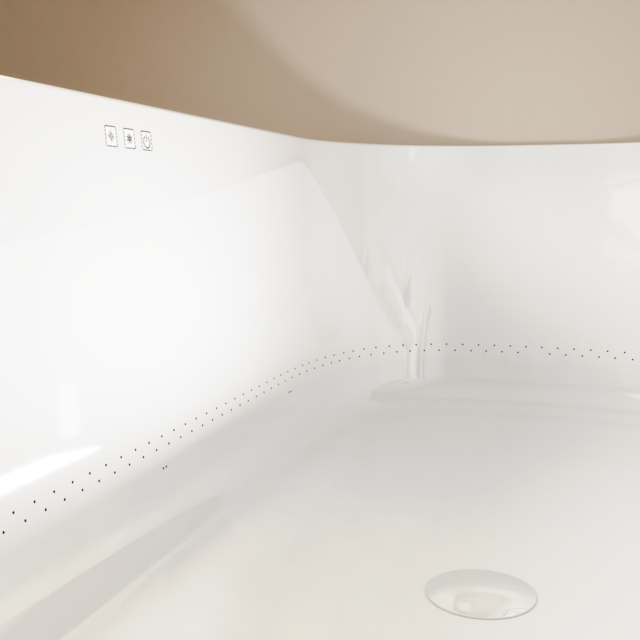 Luca Varess Laguna hoekbad links airmassage met LED 170 x 85 cm acryl Hoogglans Wit