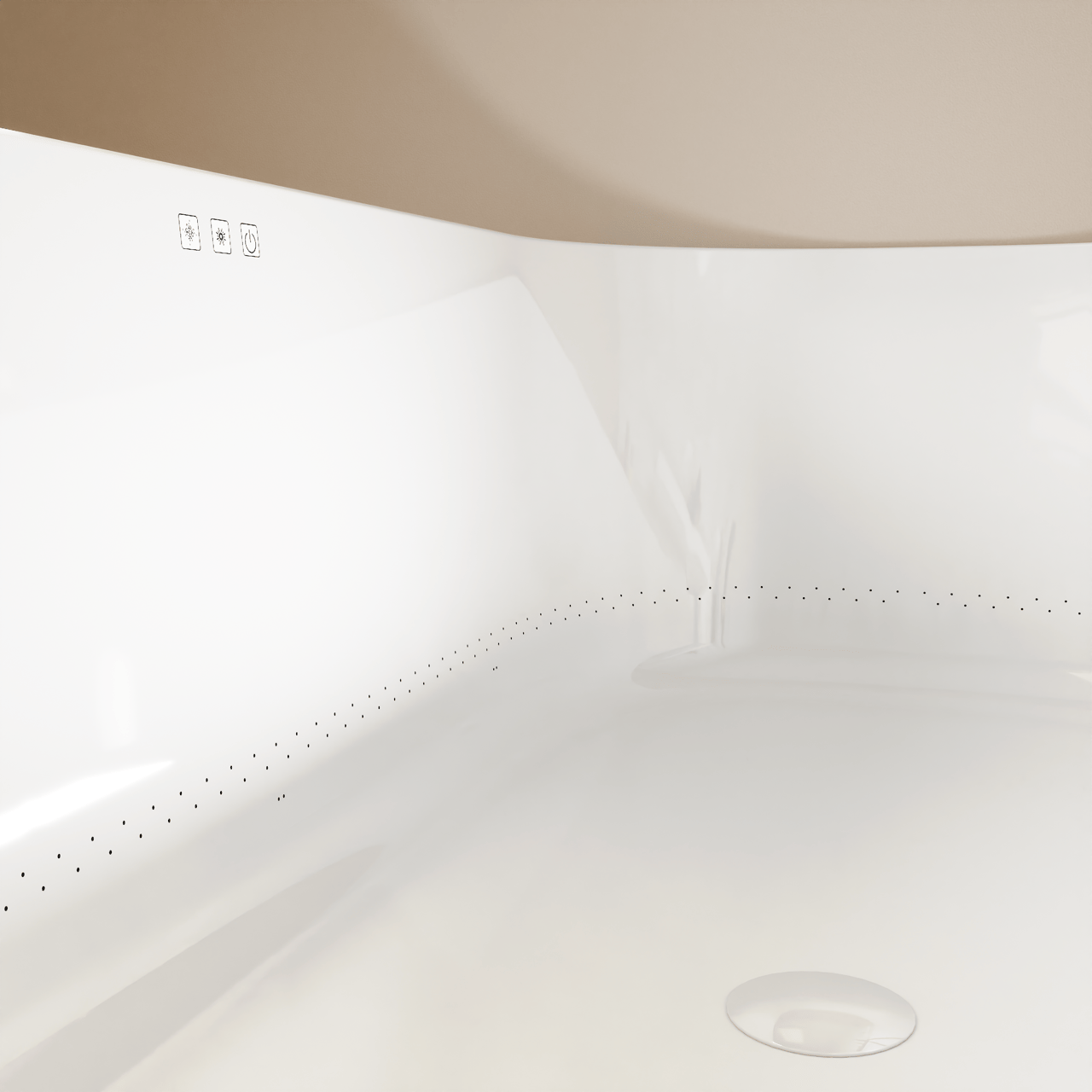 Luca Varess Laguna hoekbad links airmassage met LED 170 x 85 cm acryl Glanzend Wit