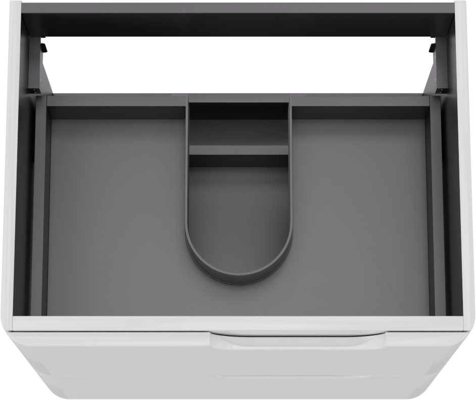 Linie Curvo hängender möbelstück Waschtischunterschränke 60 x 46 cm Weiβ glänzend 2 Schubladen