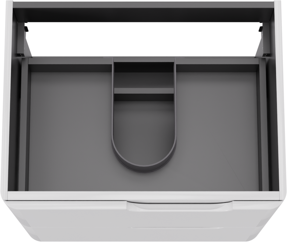 Linie Curvo zwevende wastafelonderkast 60 x 46 cm Hoogglans Wit 2 lades