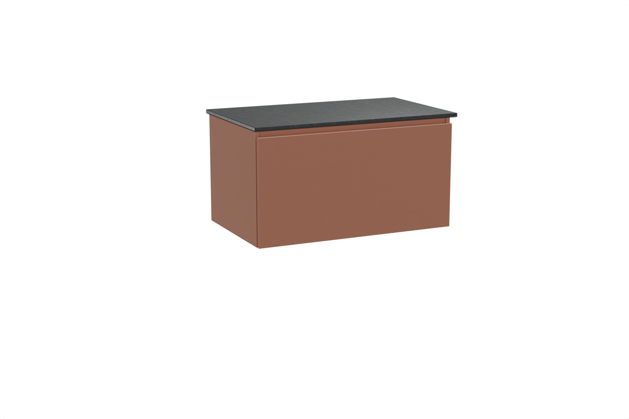 Balmani Sfera meuble salle de bains suspendu 90 x 55 cm cotto avec Stretto tablette simple en granit noir