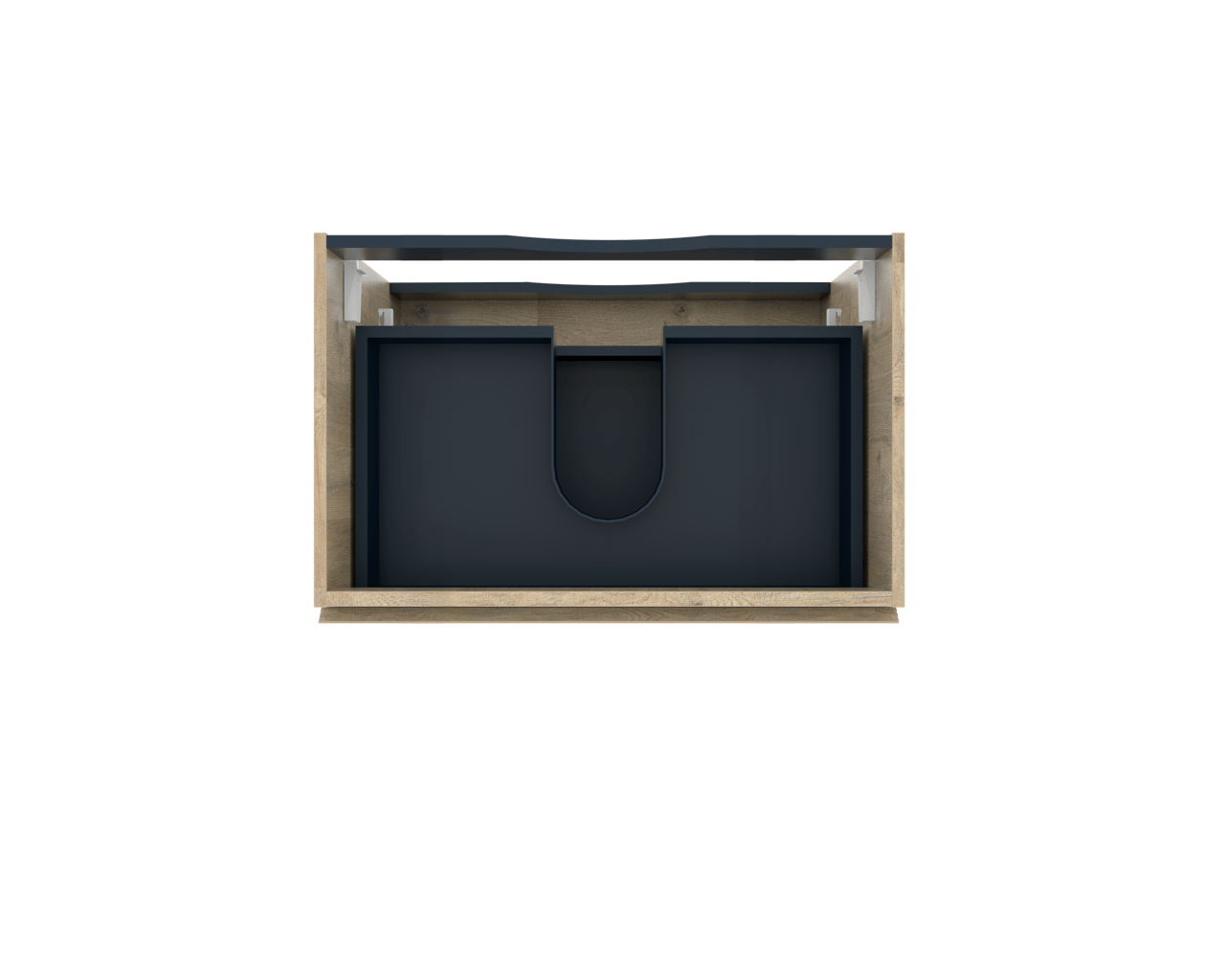 Linie Lado zwevende wastafelonderkast 70 x 46 cm natuur eik 2 lades